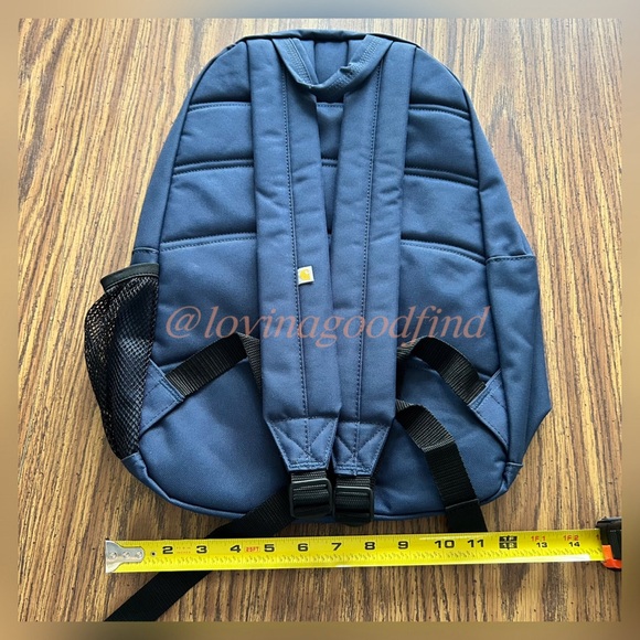Carhartt Navy Blue Canvas Padded Shoulder Straps Rain Defender Backpack Bag NWT main image 3